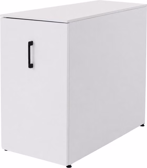Armario archivador de oficina Mendler HWC-Q27 de metal con puertas batientes y estantes ajustables, color blanco, An/P/Al: 74 x 43 x 80 cm