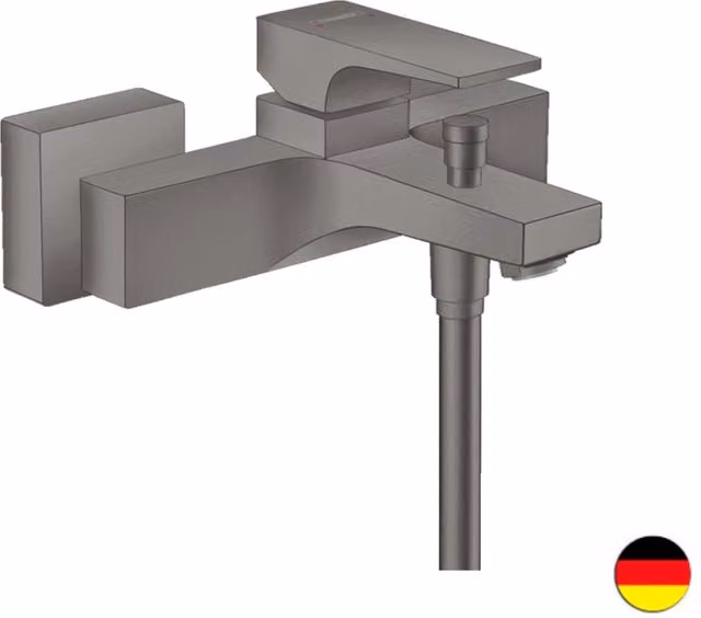 Mezclador monomando para bañera y ducha Hansgrohe Metropol en negro y cromo cepillado con cartucho cerámico y safety stop