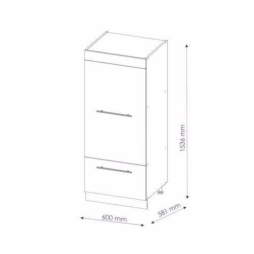 Armario alto de cocina Vicco Fame-Line en antracita alto brillo y blanco con puertas de apertura suave y estantes internos, An/P/Al: 60 x 58,1 x 153,6 cm