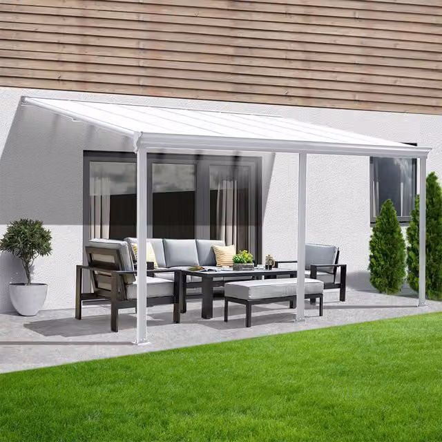 Techo de terraza Home Deluxe SOLIS en aluminio color blanco An/P/Al: 496 x 300 x 278 cm