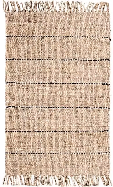 Alfombra de yute tejida Carpet Living en color beige, An/Al: 170 x 120 cm