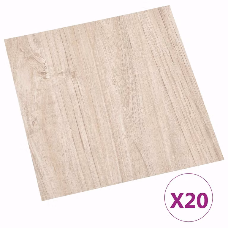 Tablones de suelo autoadhesivos vidaXL con efecto madera en marrón y beige, An/P: 30,5 x 30,5 cm