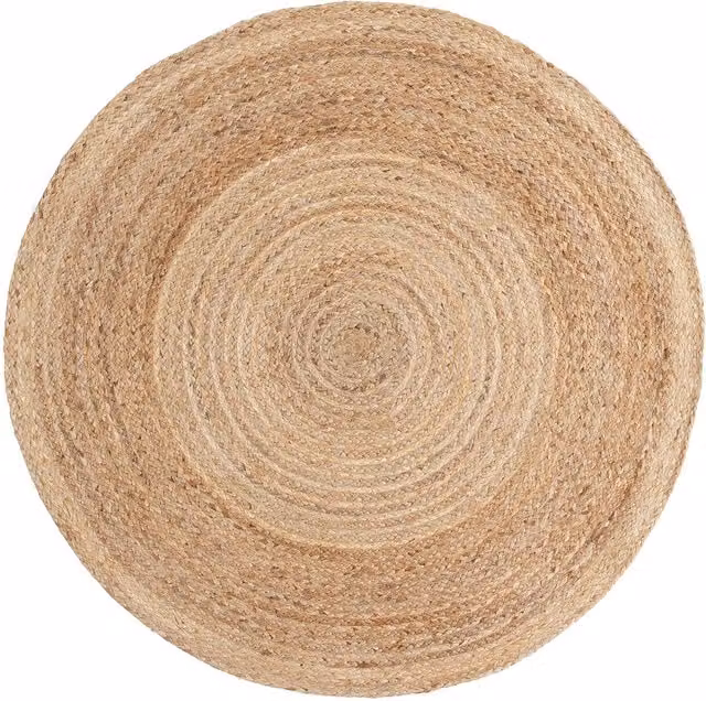 Alfombra redonda de yute beige Carpet Living de 200 cm de diámetro