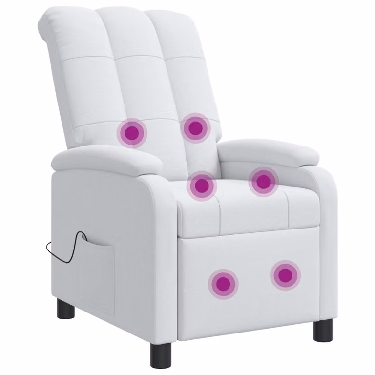 Silla de masajes reclinable vidaXL en color blanco y tela para adultos
