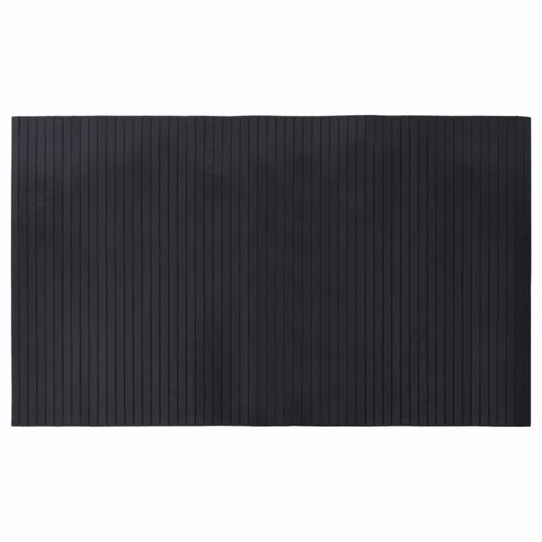 Alfombra rectangular de bambú vidaXL negra, antideslizante, 100 x 60 cm