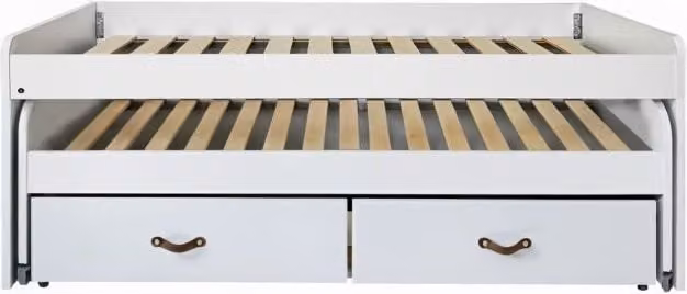 Cama infantil Muemue con 2 cajones individuales en color blanco, An/P/Al: 90 x 200 x 110 cm