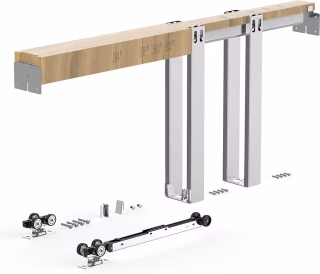 Kit de marco para puerta corrediza Vevor de acero galvanizado con mecanismo de cierre suave bidireccional