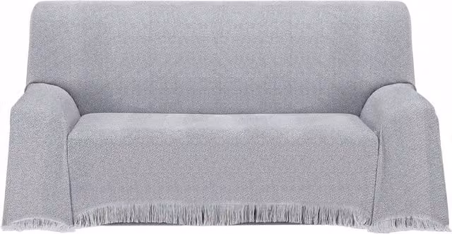 Plaid multiusos reversible Moraig de Donegal Collections en color gris, An/P: 300 x 260 cm