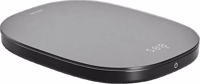Báscula de cocina digital recargable Zwilling con pantalla digital y función de tara en color negro y acabado en vidrio
