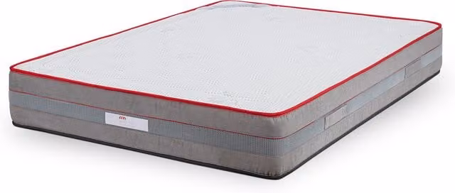 Colchón Zen de la marca Mercado do Colchão con muelles Bonnell y tejido de punto en color blanco y multicolor con regulación de temperatura