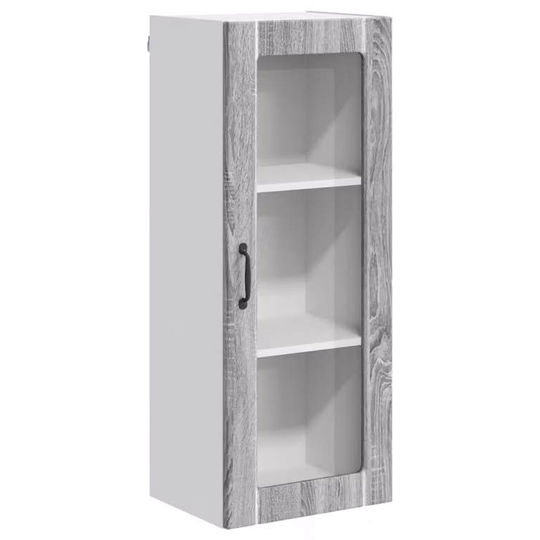 Armario de pared moderno vidaXL LUCCA con puertas de vidrio, color gris, An/P/Al: 40 x 31 x 100 cm