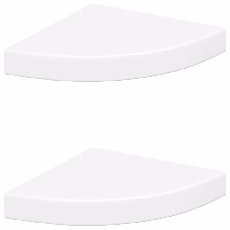 Set de 2 estantes flotantes de esquina vidaXL en MDF blanco, An/P/Al: 25 x 25 x 3,8 cm