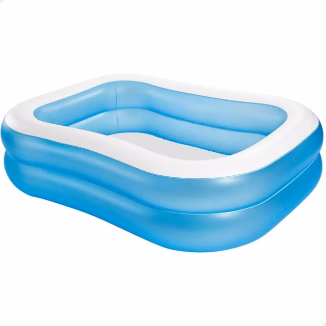 Piscina familiar hinchable Intex rectangular en azul y blanco con válvula de drenaje An/P/Al: 540 x 203 x 48 cm