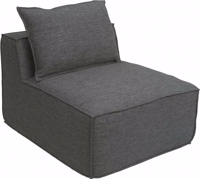 Sillón lounge tapizado Mendler HWC-O54 gris, An/P/Al: 63 x 75 x 97 cm