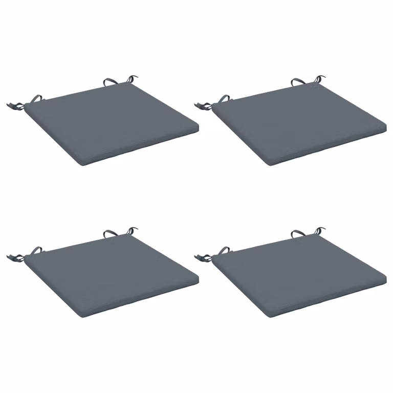 Set de 4 cojines de asiento SOEST vidaXL en azul, fabricados en 100% poliéster con funda extraíble y resistencia a los rayos UV