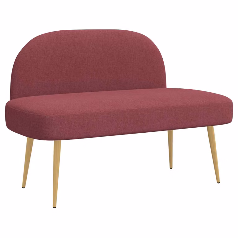 vidaXL Banco tapizado con respaldo en color rojo, An/P/Al: 110 x 60 x 76 cm