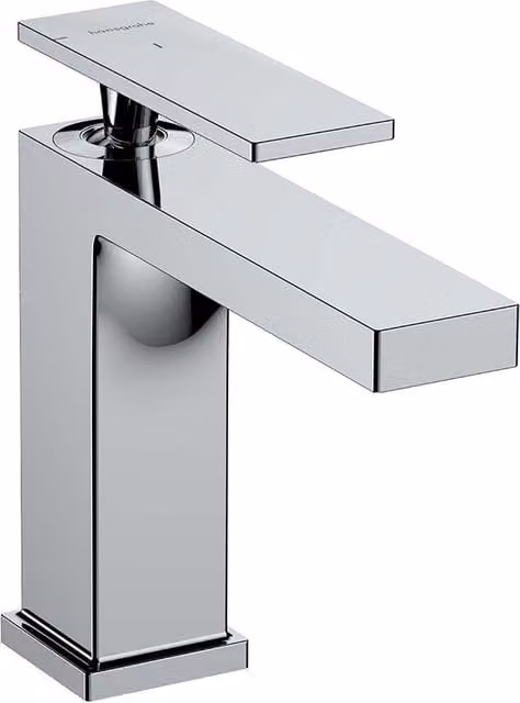 Grifo monomando para lavabo Hansgrohe Tecturis E 110 con vaciador automático en acabado cromado plata