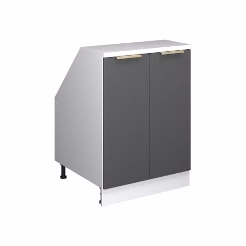 Armario de cocina para techo inclinado Vicco R-Line con 2 puertas, Antracita y Oro, An: 60 cm, Al: 83,8 cm, P: 60 cm