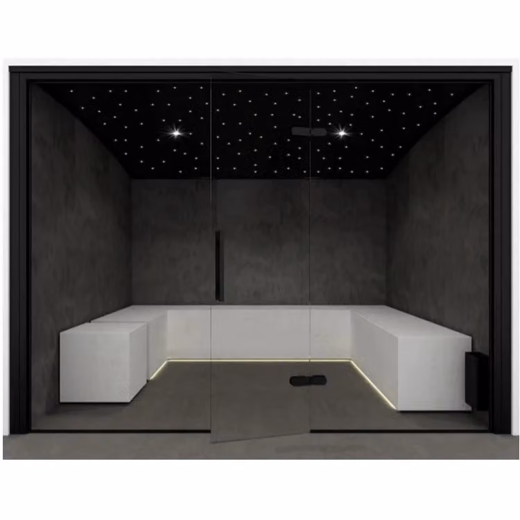 Cabina de baños de vapor AstralPool en aluminio color negro y gris