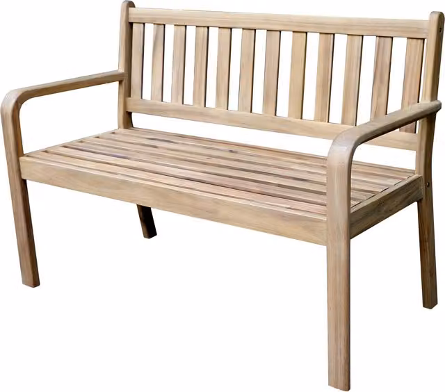 Banco de jardín con respaldo Riveo de Goodhome en madera de acacia color marrón