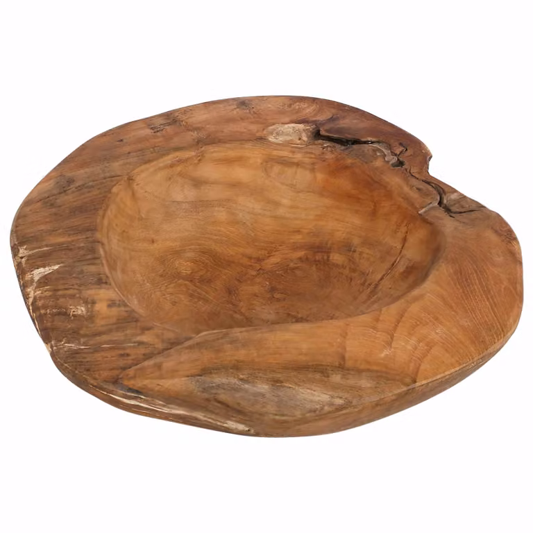 Frutero redondo de madera de teca maciza vidaXL JEPARA color marrón Diámetro: 40 cm