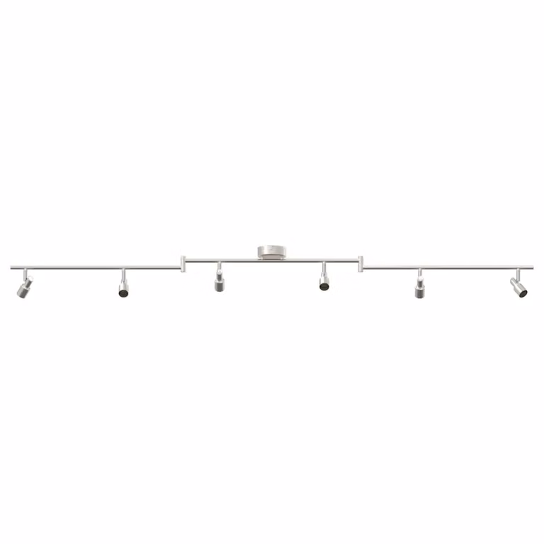 Foco de techo ajustable vidaXL en color plata de metal con casquillo E27, An/P/Al: 176,5 x 9,5 x 14 cm