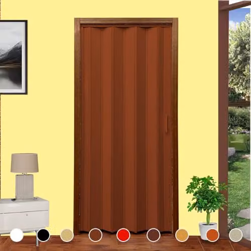 Puerta plegable kit de bricolaje Lorella Moschitella Altura: 220 cm, Ancho: 82 a 205 cm, disponible en blanco o marrón