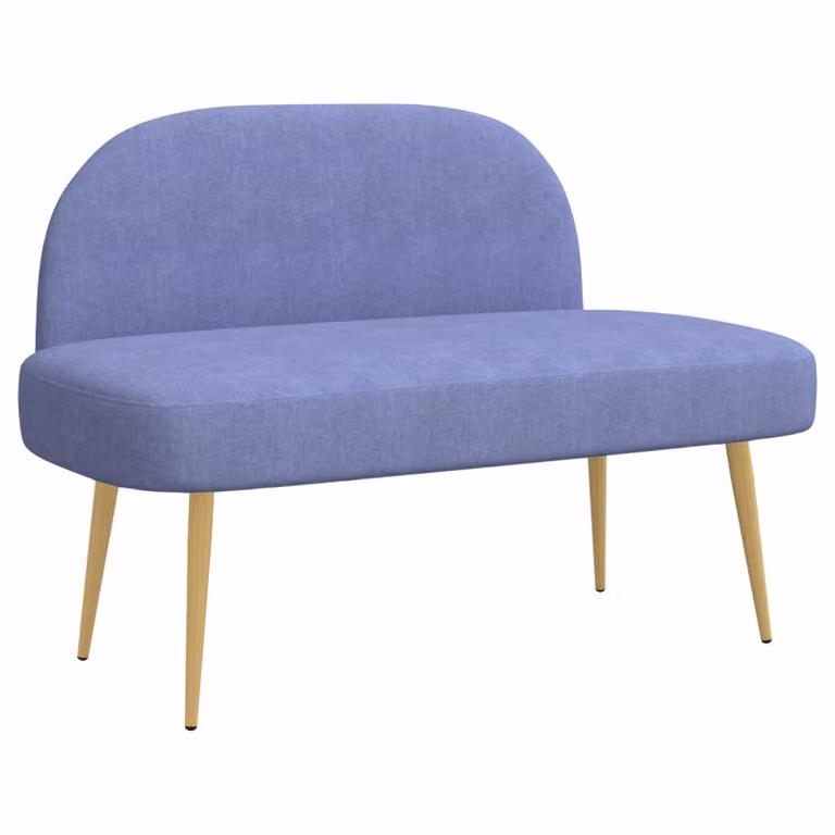 Banco tapizado con respaldo vidaXL en azul, An/P/Al: 110 x 60 x 76 cm