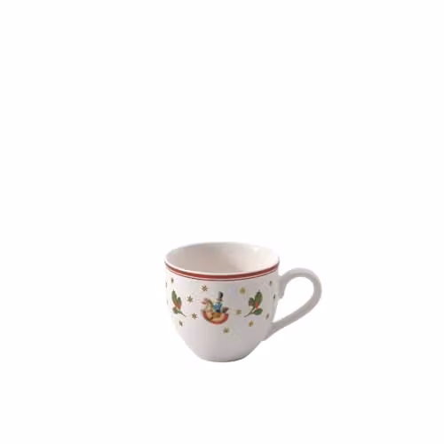 Taza de espresso Villeroy & Boch Toy's Delight con plato, porcelana, blanco y rojo, 100 ml