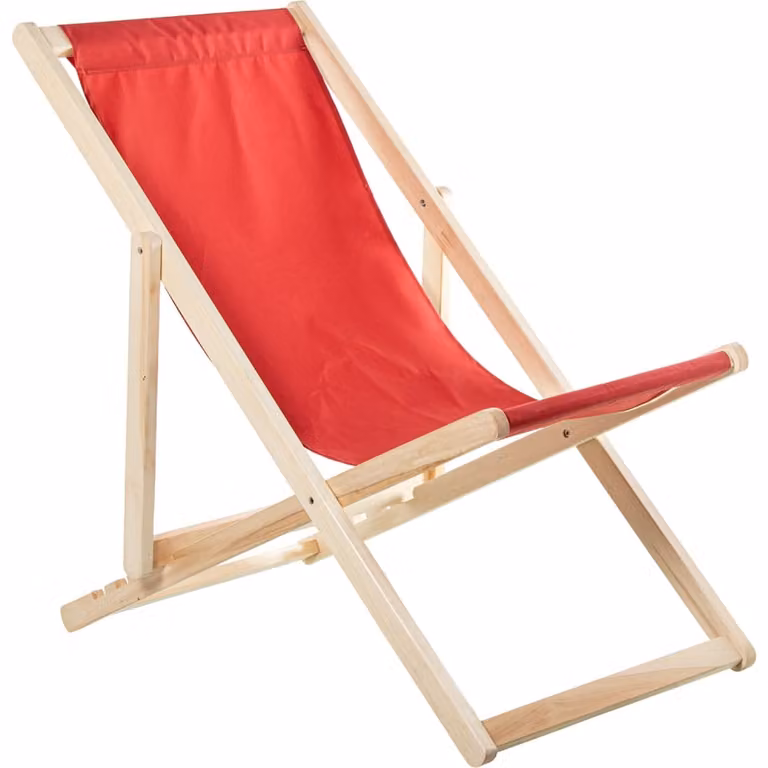 Hamaca plegable de madera tratada con tela roja y verde para adultos con 4 posiciones de ajuste
