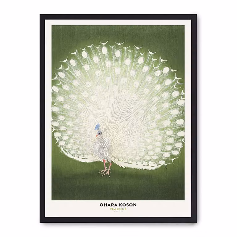 Poster de ilustración de animales de Poster Lab en blanco y verde para colgar en la pared