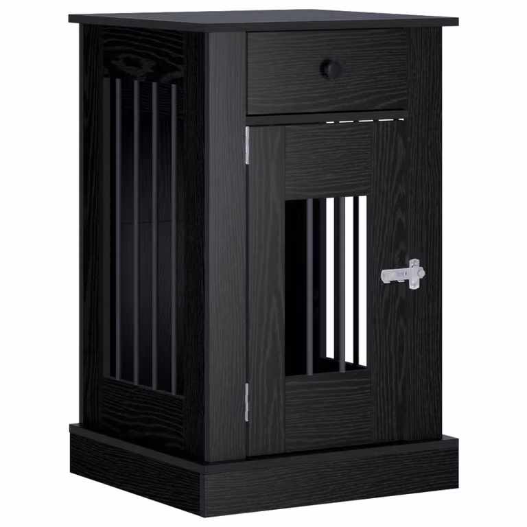 Mueble para jaula de perro vidaXL en madera de roble negro, An/P/Al: 50 x 47,5 x 80 cm