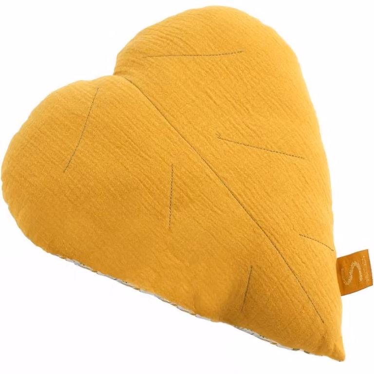 Cojín decorativo Sauthon de algodón con diseño de corazón en color amarillo, 30 x 30 cm