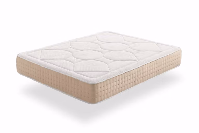 Colchón Grand Memory de Moonia con espuma viscoelástica, An/P: 135 x 190 cm, Altura: 21 cm, color beige y blanco