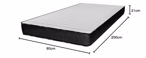 Pack de 2 colchones híbridos Naturalex Titanium de espuma viscoelástica y color azul y blanco, An/P: 90 x 200 cm, Altura: 20 cm