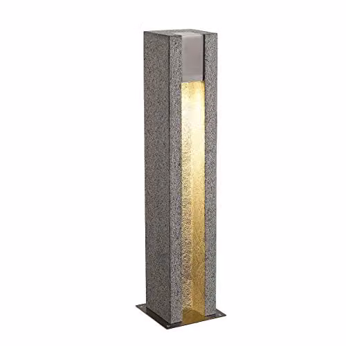 Luminaria de pie para exterior SLV ARROCK SLOT gris con acabado en piedra y aluminio, IP44, compatible con bombilla GU10 LED para jardín y caminos