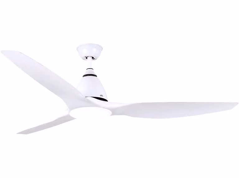 Ventilador de techo con luz ok. OCF 132524 ES de 18 W en color blanco con mando a distancia y temporizador