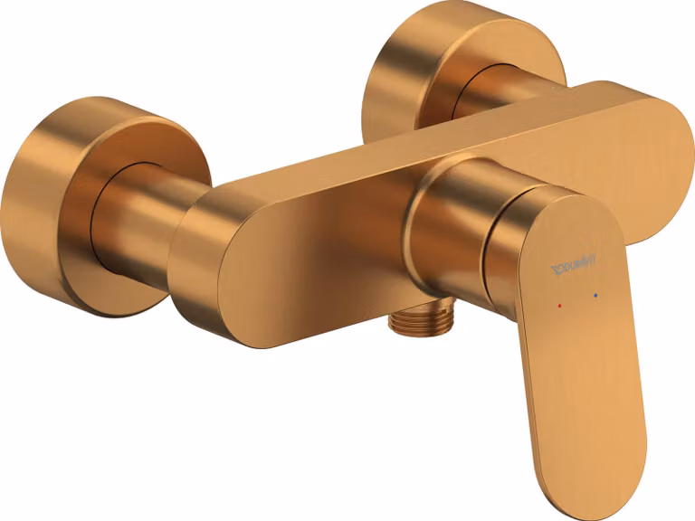 Grifo de ducha y bañera Duravit Wave monomando con válvula antirretorno en bronce cepillado
