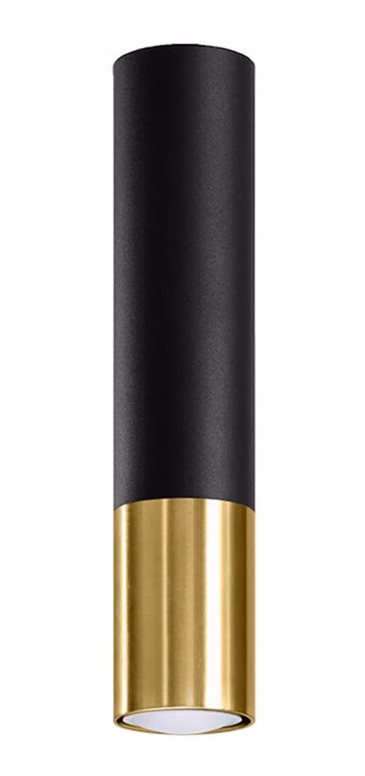 Lámpara de techo moderna Sollux en metal color negro y dorado con Altura: 29 cm