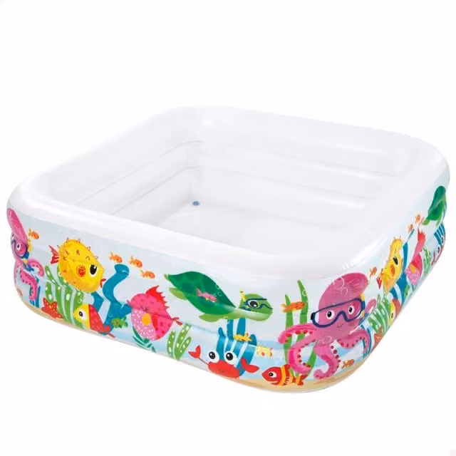 Piscina hinchable Intex Sea Aquarium multicolor con diseño de acuario para niños, An/P/Al: 159 x 159 x 50 cm