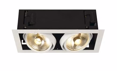 Luminaria empotrada cuadrada SLV Kadux en color blanco con acabado en metal y aluminio para uso en interiores