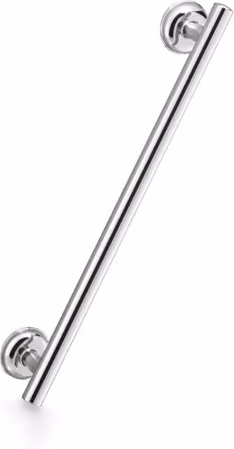 Asidero para baño Beltrán de tubo recto liso en acero inoxidable color plata