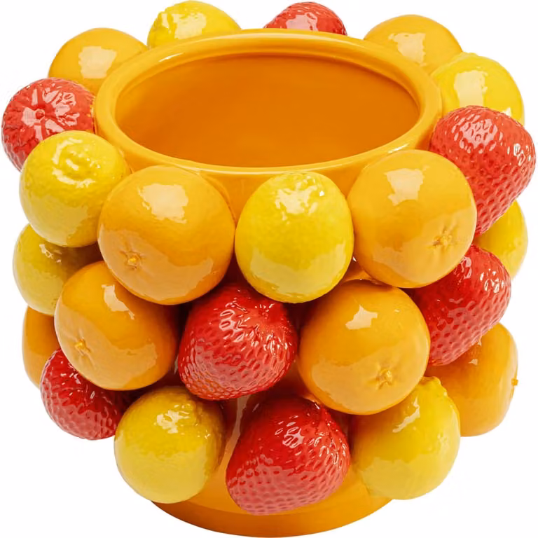 Jarrón de porcelana floral multicolor Kare Design Altura: 20 cm
