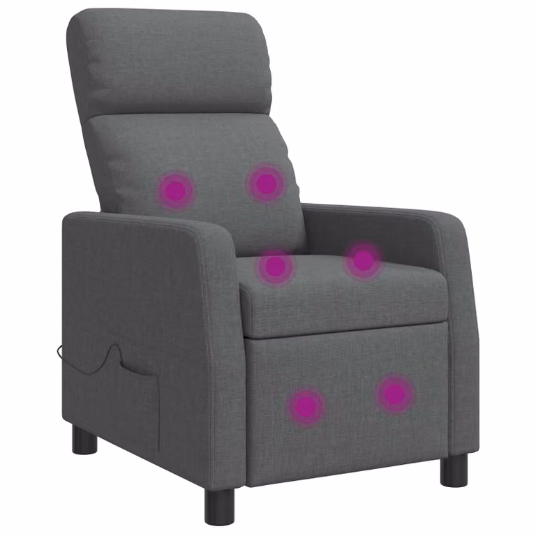 Silla de masajes reclinable vidaXL en gris con tapicería de tela y estructura mixta