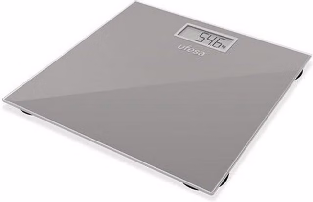 Báscula digital de baño Ufesa BE0906 de vidrio en color gris con capacidad de 150 kg
