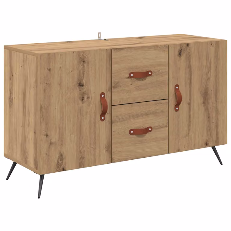 Vitrina vidaXL de Roble Artisan en Madera de Ingeniería y Metal, An/P/Al: 100 x 36 x 60 cm