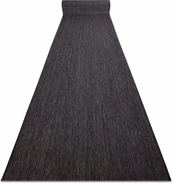 Alfombra de pasillo RUGSX Sion de tejido plano en color negro, An/P: 120 x 770 cm