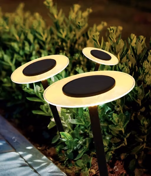 Pack de 8 balizas solares LED Lumisky para jardín y caminos, color negro, con protección IP44 y luz blanca cálida