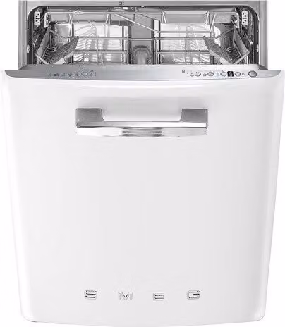 Lavavajillas integrable Smeg de 13 servicios con bandeja para cubiertos, color blanco, 60 cm - STFABWH3