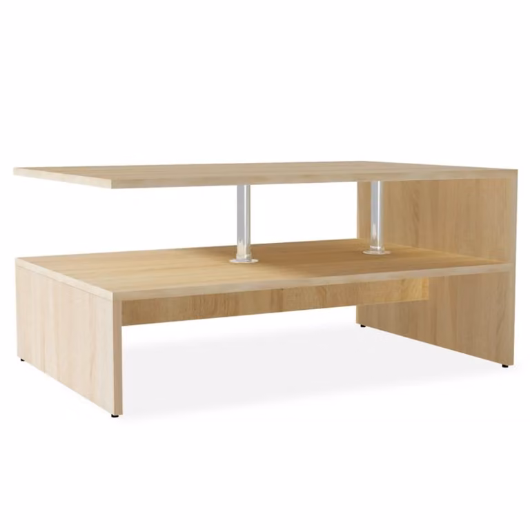 Mesa de centro moderna Prolenta Premium de madera de ingeniería color marrón An/P/Al: 90 x 59 x 42 cm